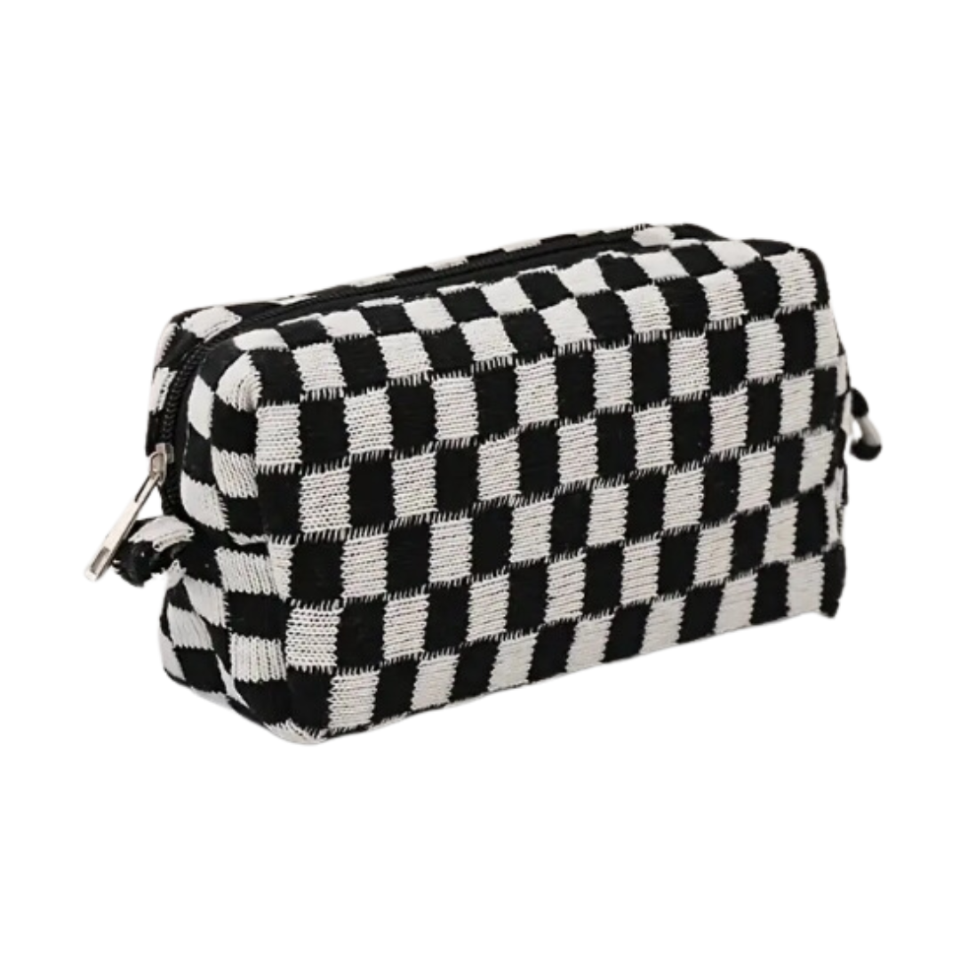 Checkered Zipper Pouch