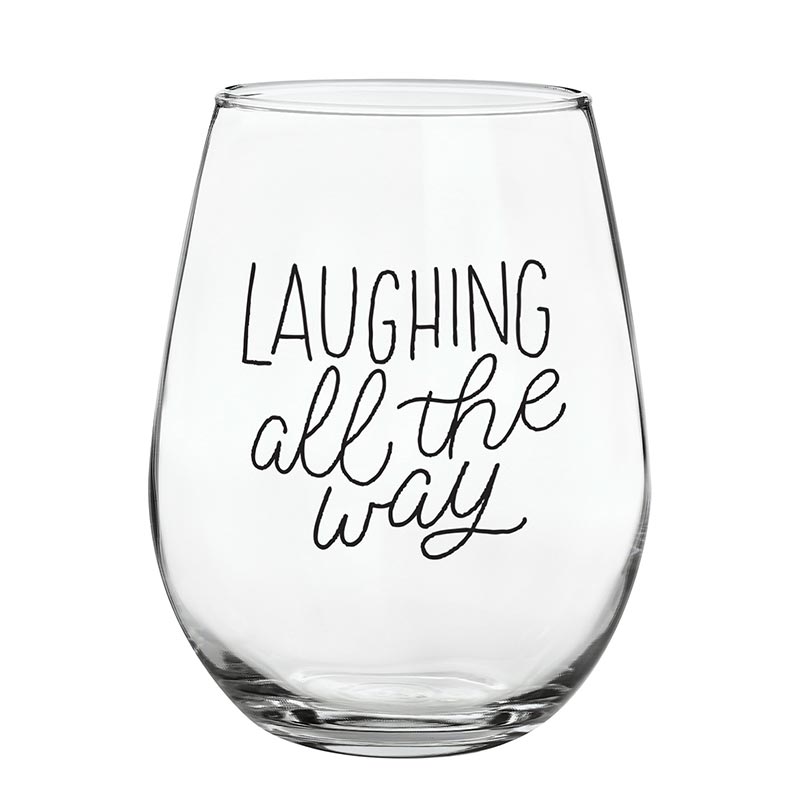 Laughing All the Way Wine Glass