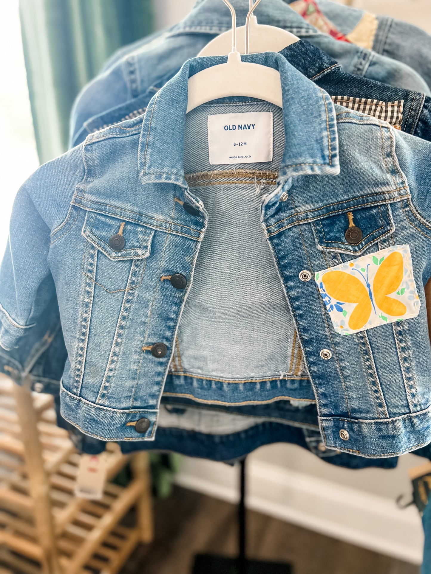 Girls' Repurposed Denim Jacket w Patchwork