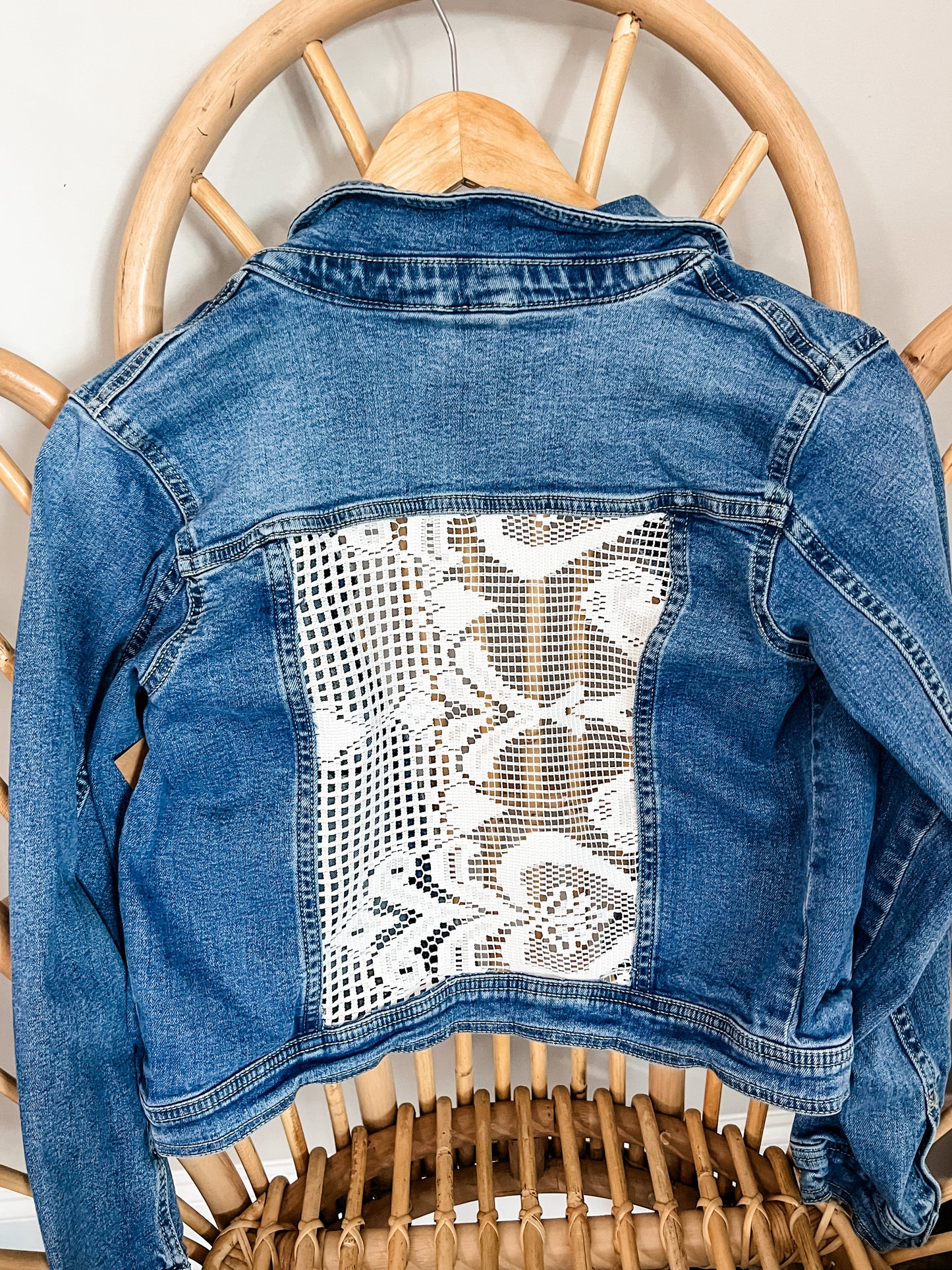 Girls' Repurposed Denim Jacket w Patchwork