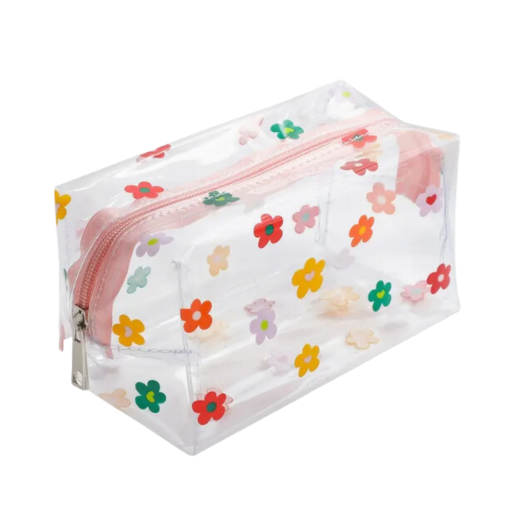 Clear Flower Zipper Pouch