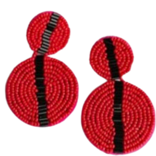 Colleen Red and Black Earrings