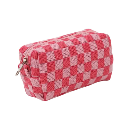 Checkered Zipper Pouch