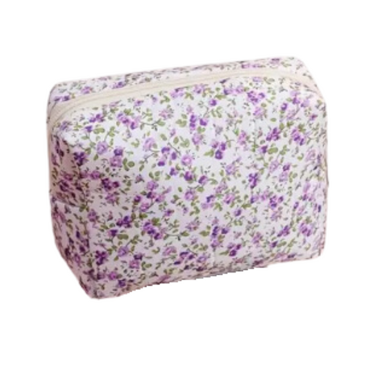 Purple Floral Cosmetic Bag