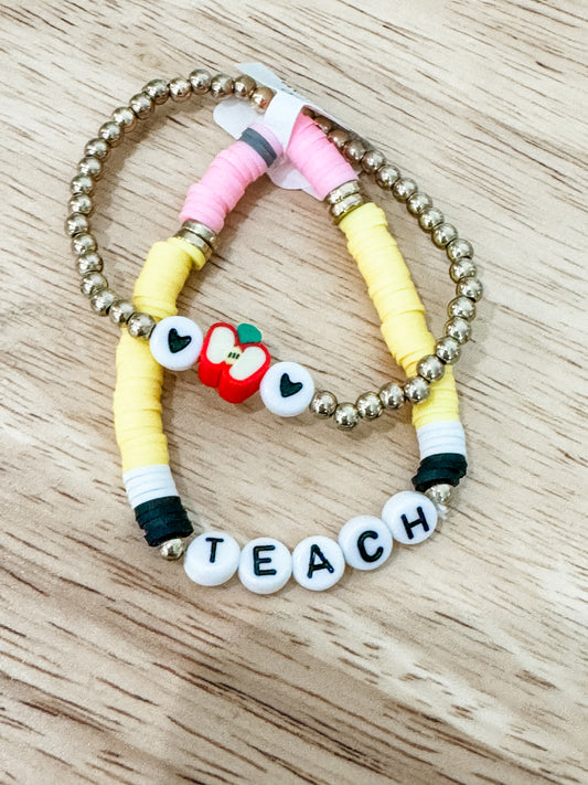 Beaded Teach Bracelet Set