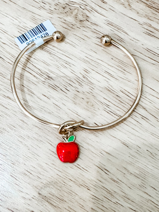 Gold Apple Bangle Bracelet