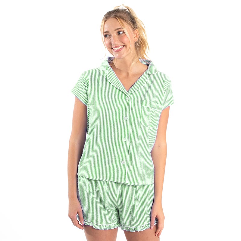 Lime Seersucker PJ Set