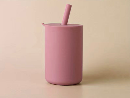 Silicone Soft Baby Cup w Straw