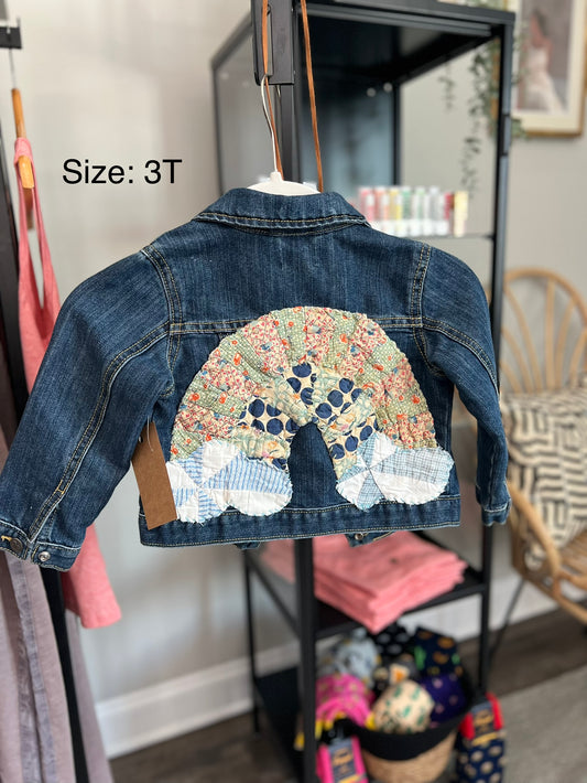 Girls' Repurposed Denim Jacket w Patchwork