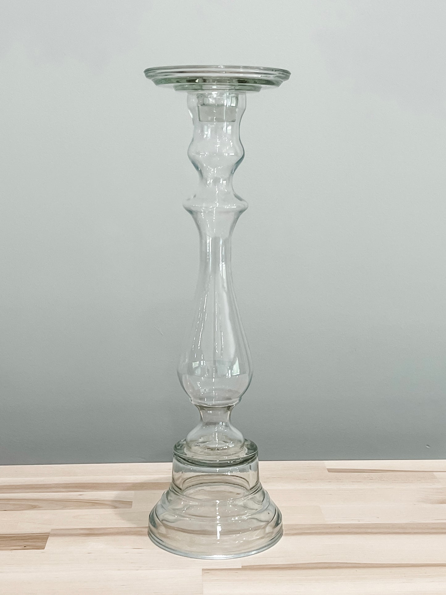 Clear Glass Pillar Candle Holder